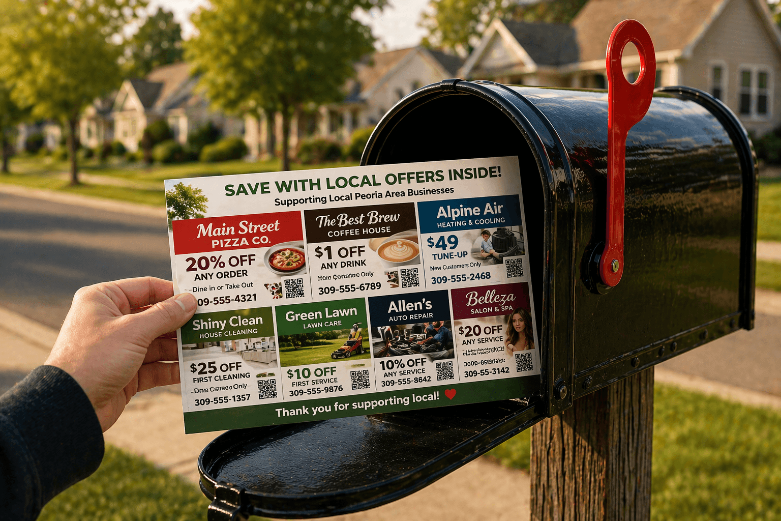 Local Touch Ads shared mailer in a residential mailbox